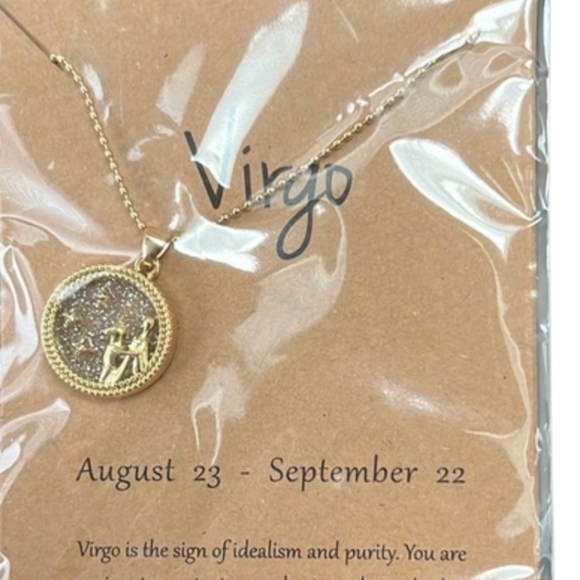 Jewelry - Virgo Gold Zodiac Pendant Necklace - Virgo